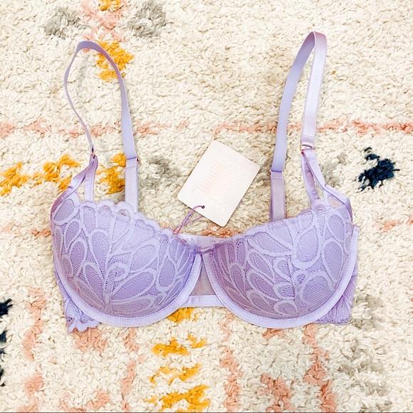 Savage Fenty Not Sorry Lightly Lined Lace Balconette Bra - Picture 3 of 5